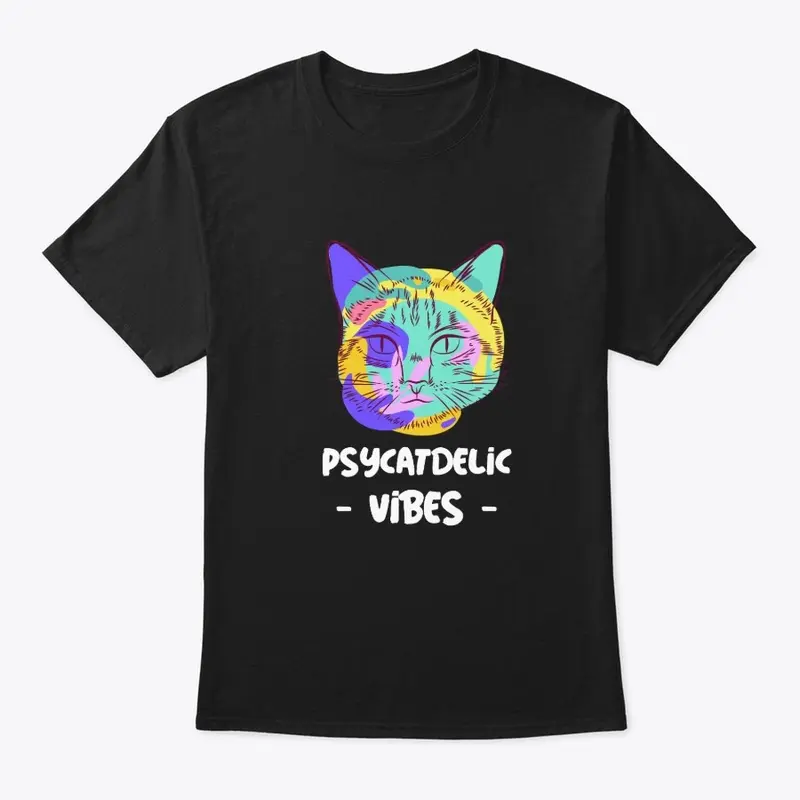 Psycatdelic Vibes Design | Funky Cat Tee